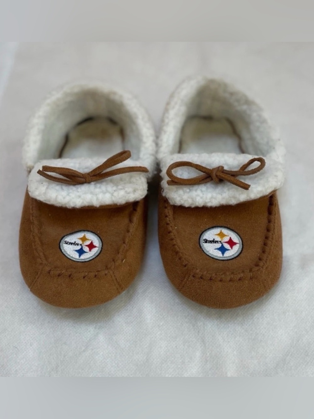 Pittsburgh Steelers Kids 5/6 Cozy Sherpa Slippers NFL House Shoes